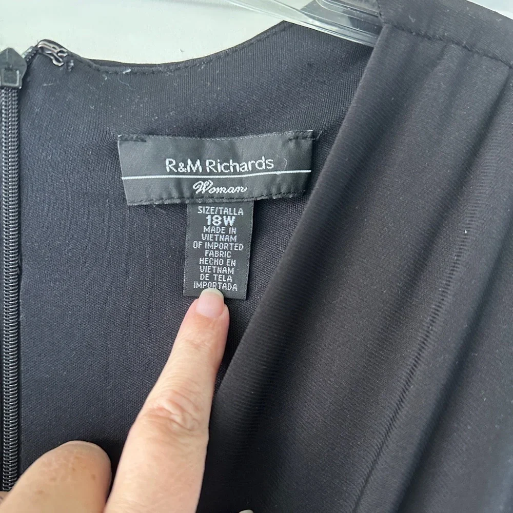 R&M Richards Black and Pink Floral Dress - Picture 4 of 7